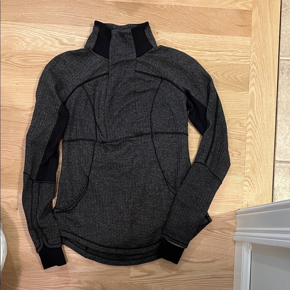 lululemon athletica Black and Gray Turtleneck Top